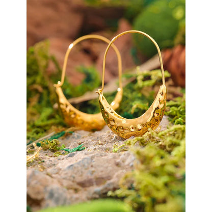 Gold Drop Hoop Earrings