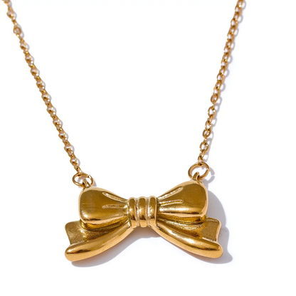 Metal Bow Knot Pendant Necklace