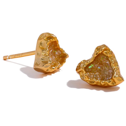 Chic Enamel Heart Studs