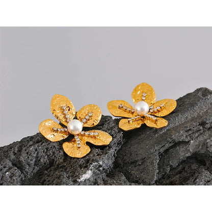 Gold Flower Earrings