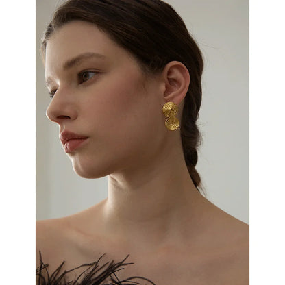 Round Circle Statement Stud Earrings