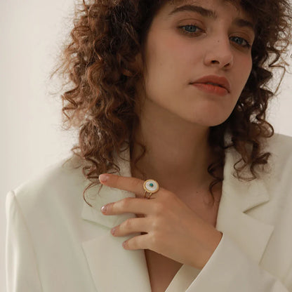 Gold Ring With Blue Stone