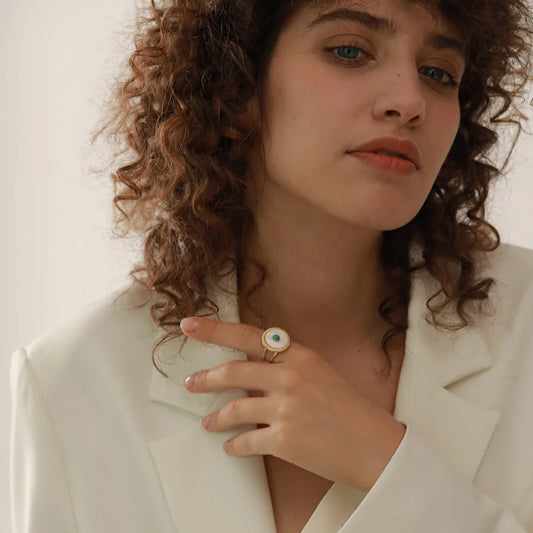Gold Ring With Blue Stone