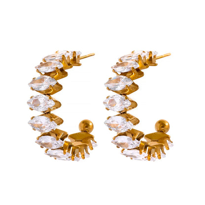 Colorful Zirconia Hoop Earrings