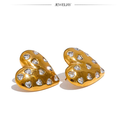 Heart shaped stud earrings