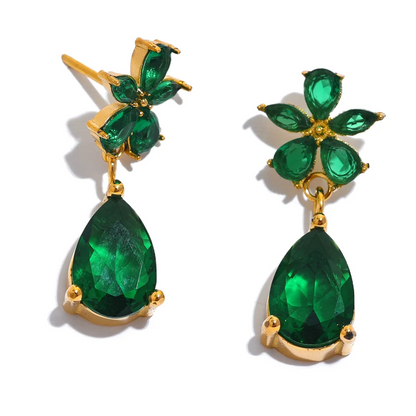 Colorful Zircon Flower Earrings