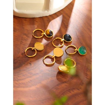 Stone drop earrings