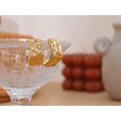 Asymmetrical Golden Pearl Drops