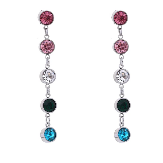 Colorful CZ Drop Earrings