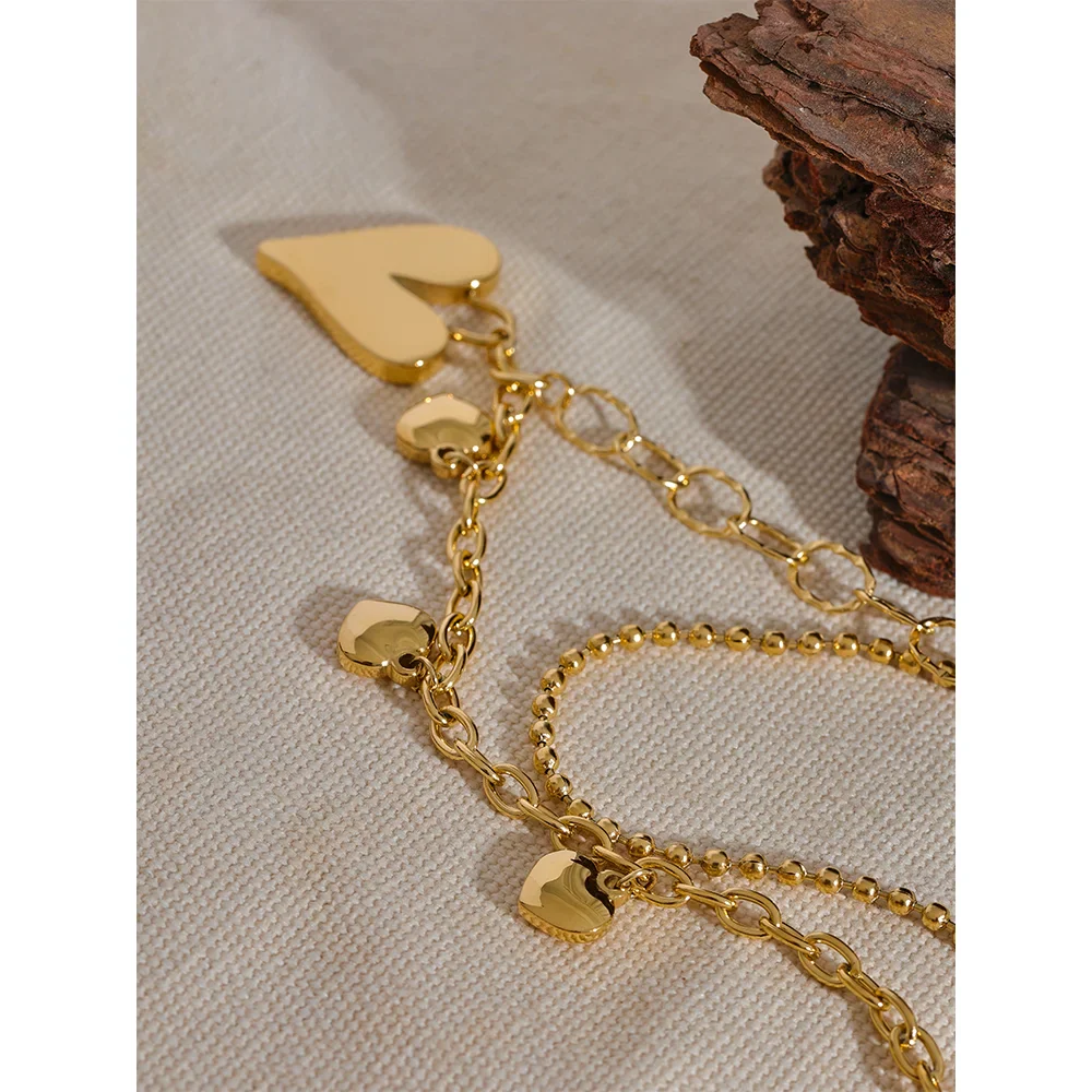 Gold Heart Charm Necklace