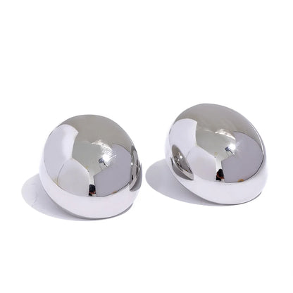 Big Oval Geometric Stud Earrings