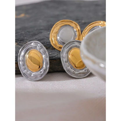Round Statement Stud Earrings