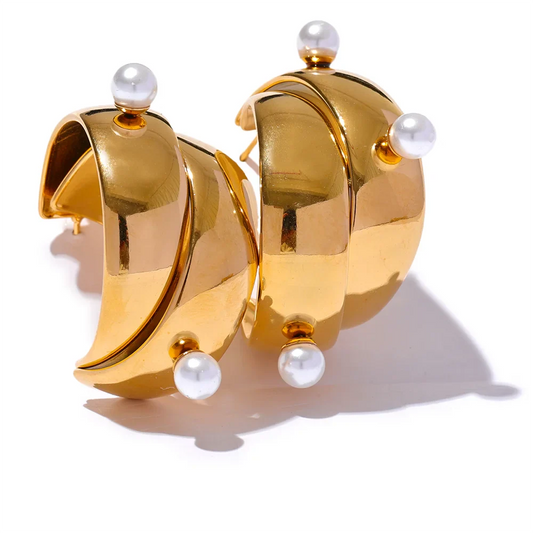 Chic Imitation Pearls Earrings
