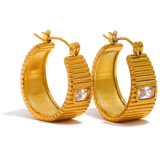 Textured Huggie Earrings