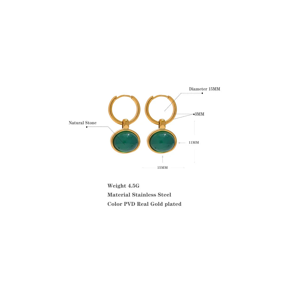 Stone drop earrings