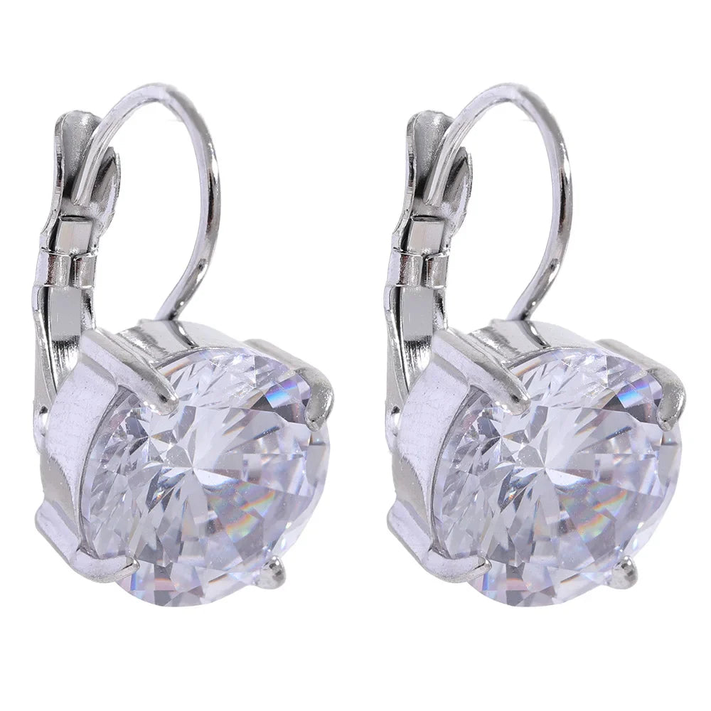 Luxury Colorful Zircon Hoop Earrings