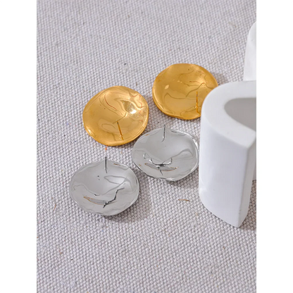 Glossy Round Stud Earrings