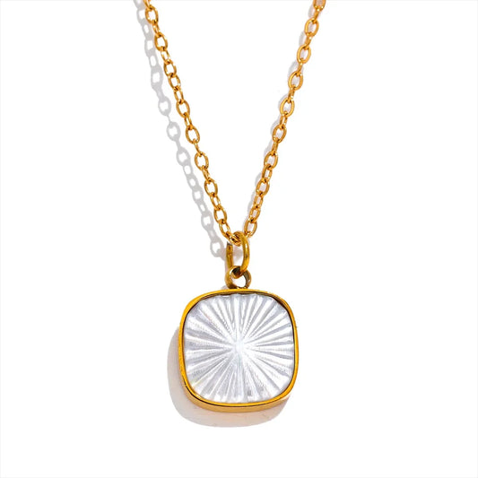 Square Shell Pendant Necklace