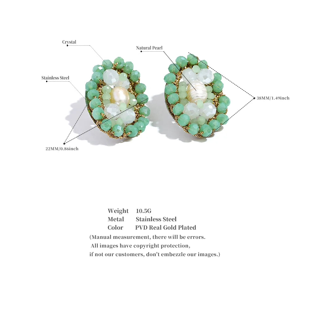 Green Beaded Earrings