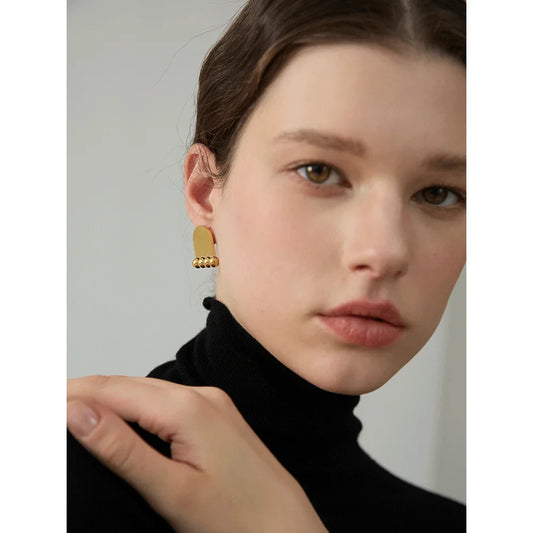 Geometric Beads Stud Earrings