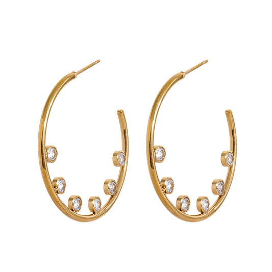 Cubic zirconia hoop earrings