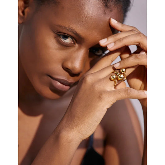 Big Bead Fashion  Multi Layered Ring