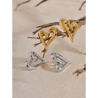 Heart Love Hollow Stud Earrings