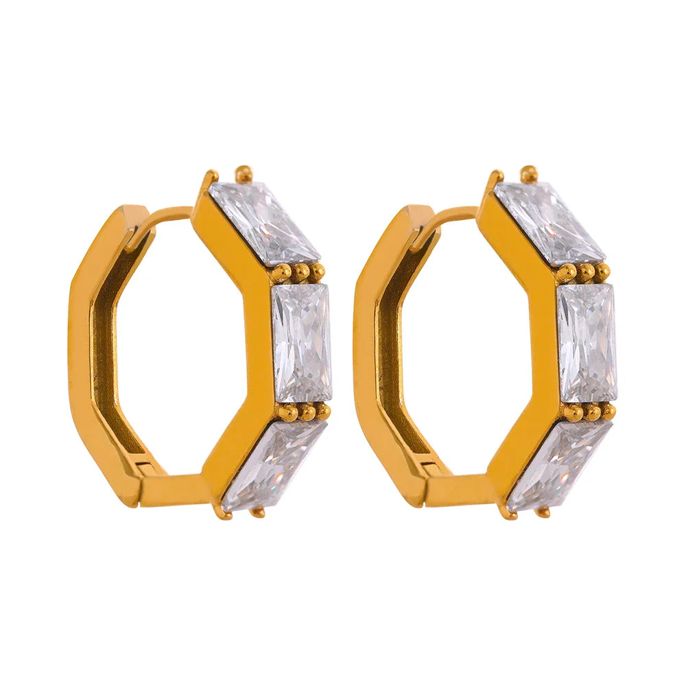 Elegant Zircon Hoop Earrings