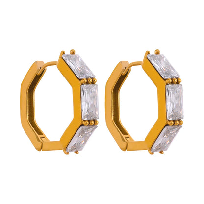 Elegant Zircon Hoop Earrings