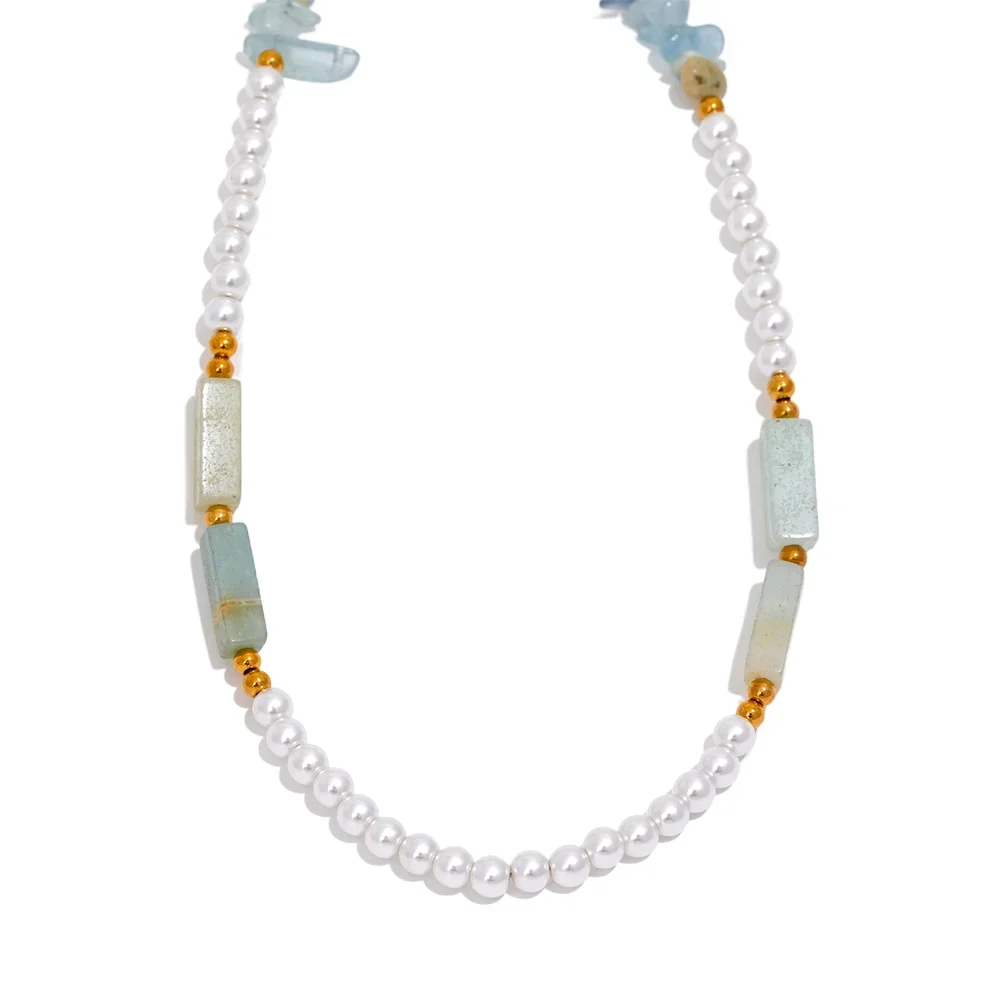 Elegant Pearl & Stone Necklace