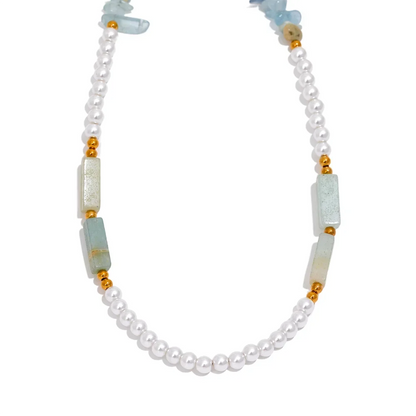 Elegant Pearl & Stone Necklace