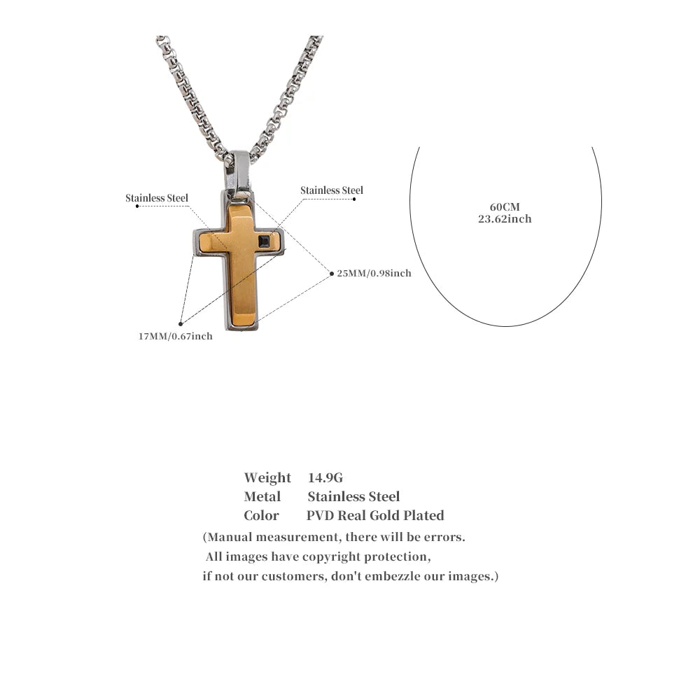 Cross Necklace Silver and Gold