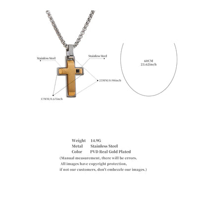 Cross Necklace Silver and Gold