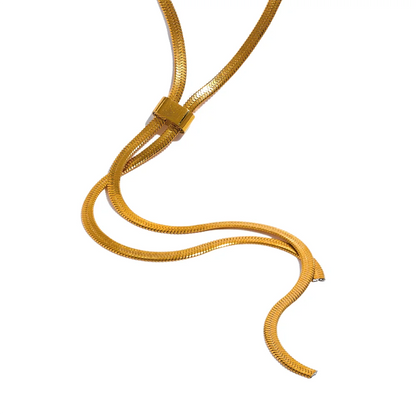 Long Snake Chain Chest Necklace