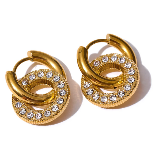 316L Stainless Steel Zircon Hoop Earrings