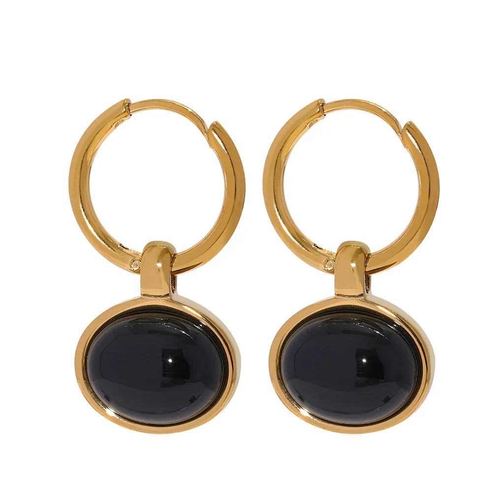 Stone drop earrings