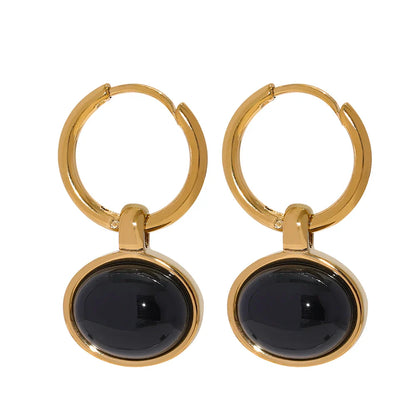 Stone drop earrings
