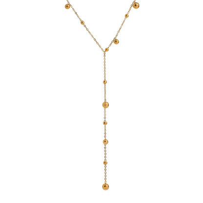Elegant Gold Bead Pendant Necklace