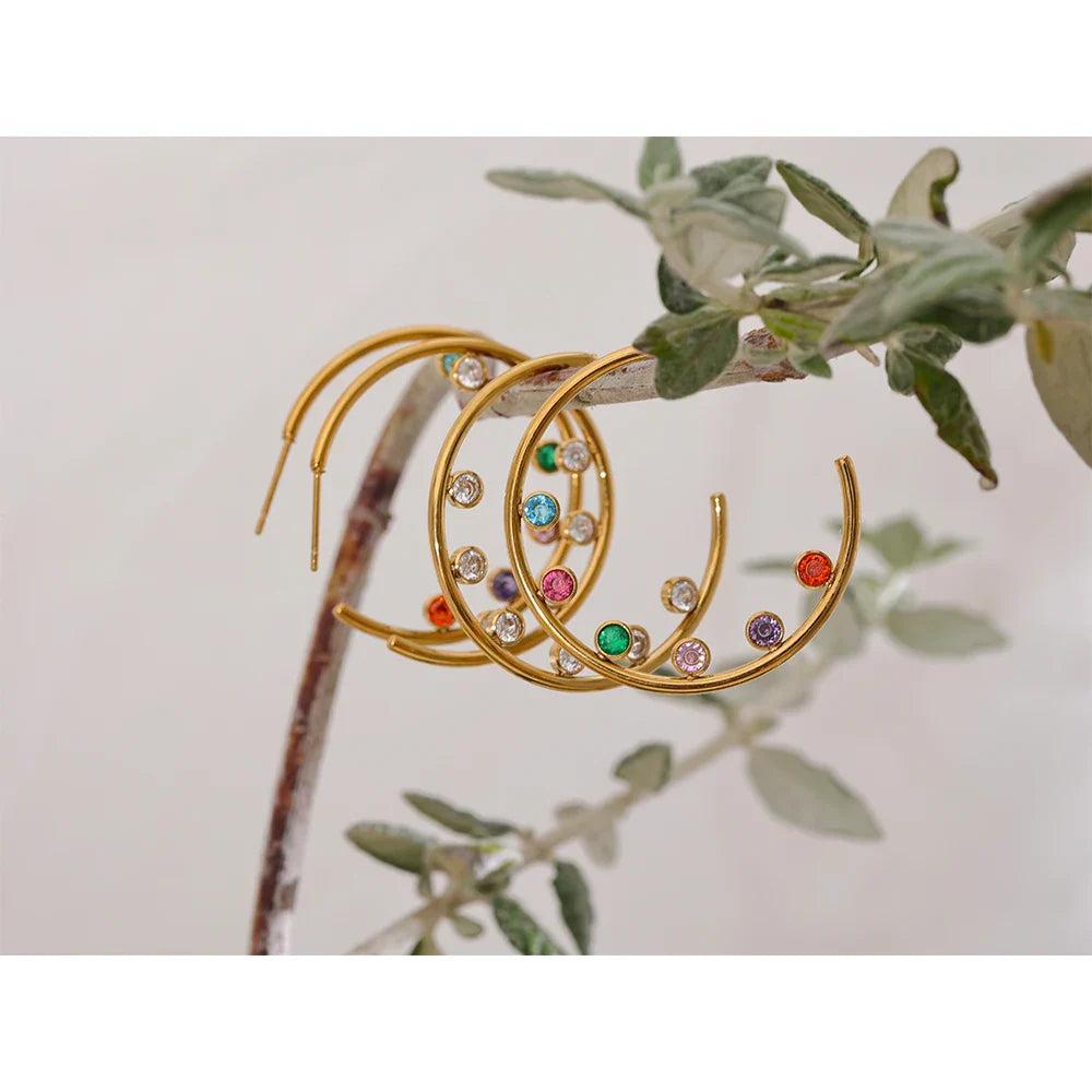 Cubic zirconia hoop earrings