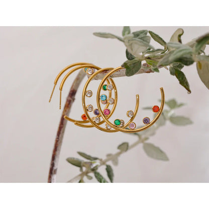 Cubic zirconia hoop earrings