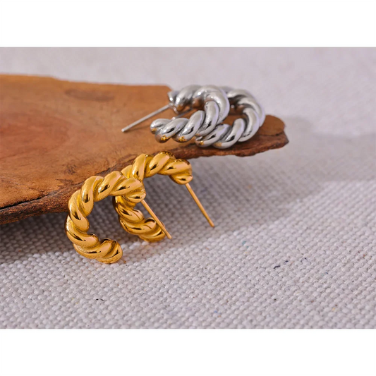 Twisted Huggie Earrings