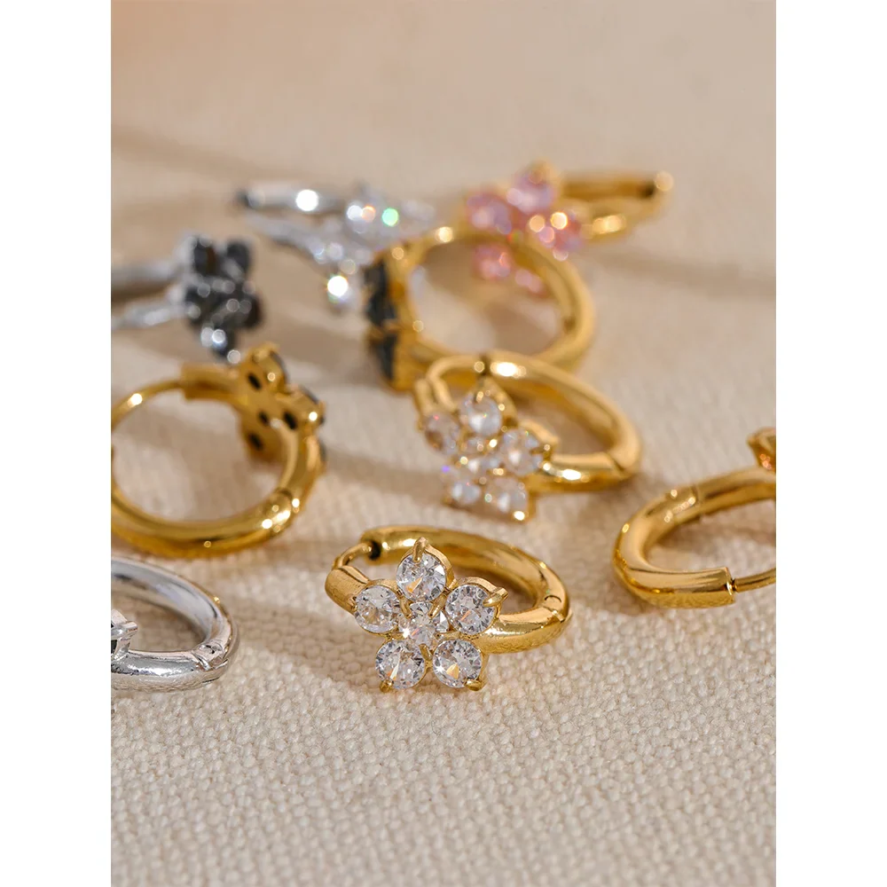 Flower Hoop Earrings