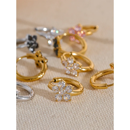 Flower Hoop Earrings