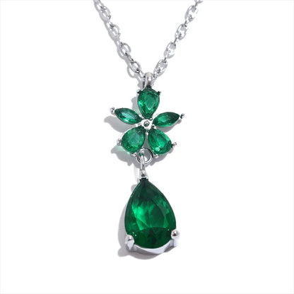Cubic Zirconia Flower Necklace