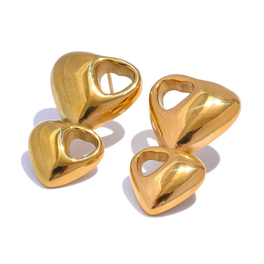 Gold heart earrings