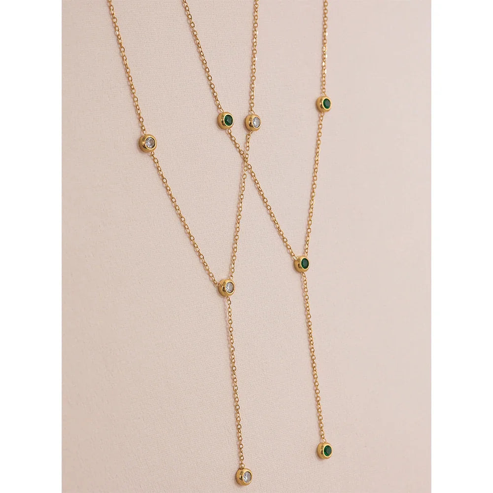 Thin Cubic Zirconia Chain Necklace