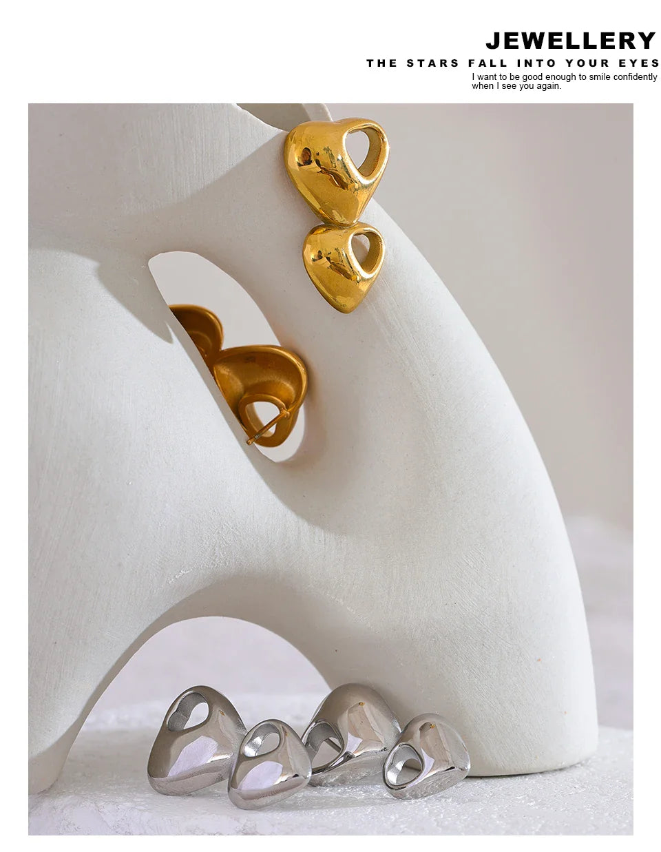 Gold heart earrings