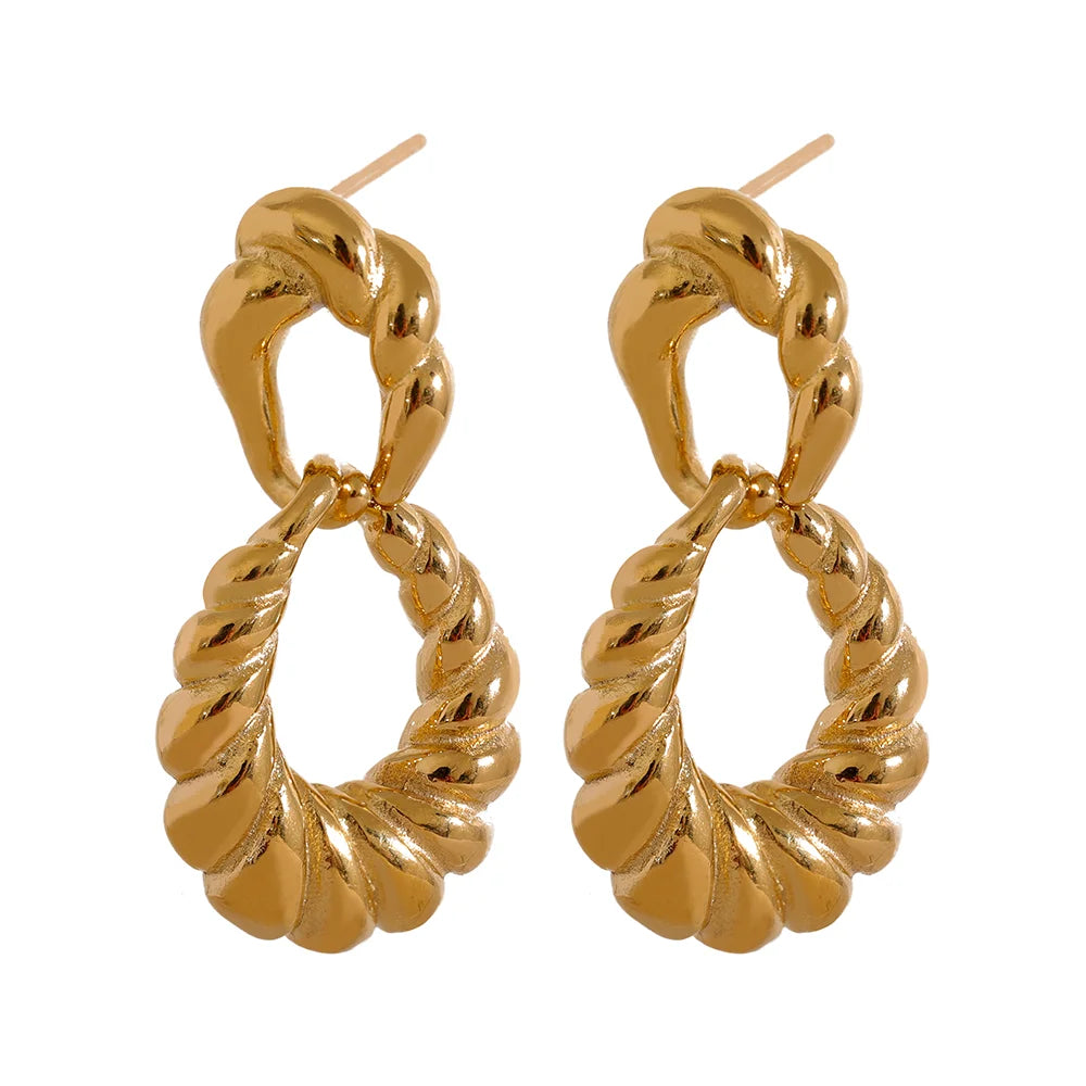 Textured gold hoop earrings
