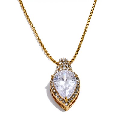 Cubic Zirconia Water Drop Necklace