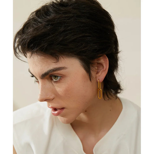 Drop Hoop Earrings